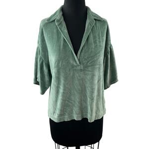 LAmade Mojito Green Beach Top Comfortable Stretch Loosely Ruffle Sleeve S Small